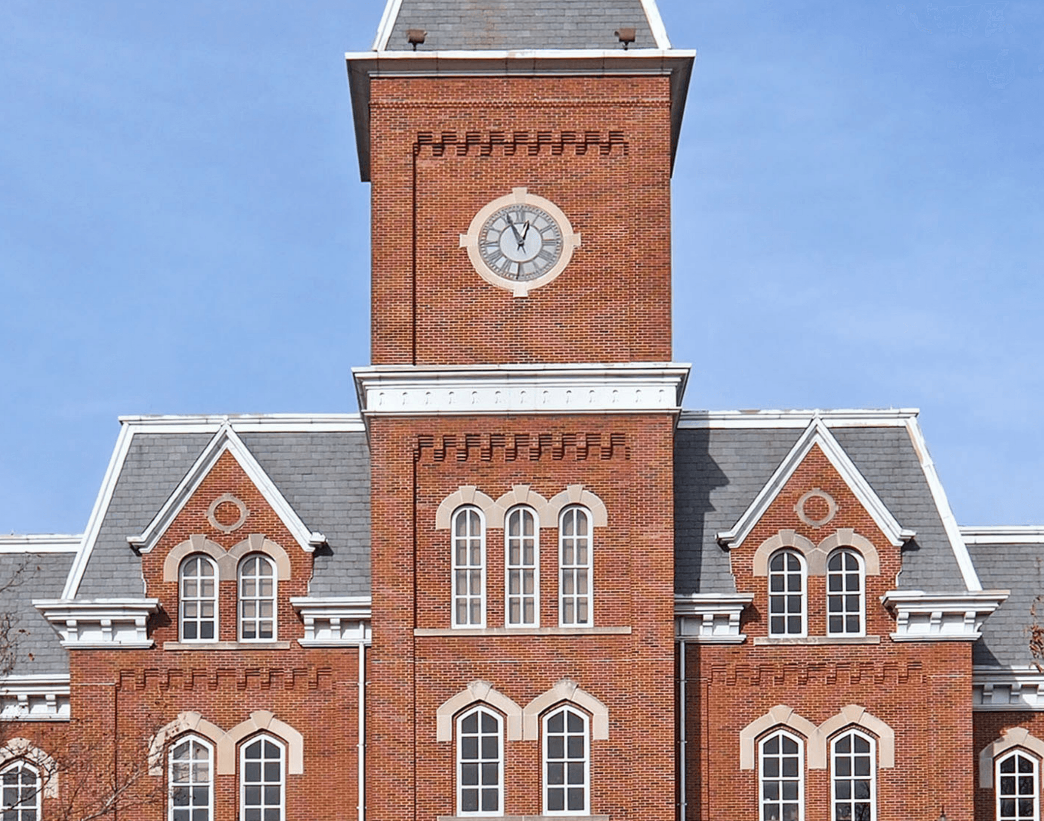 Historic university building with clock tower